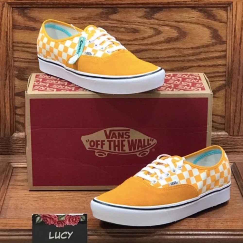 Vans Comfycush Authentic‎ Checker Zinnia True White Shoes